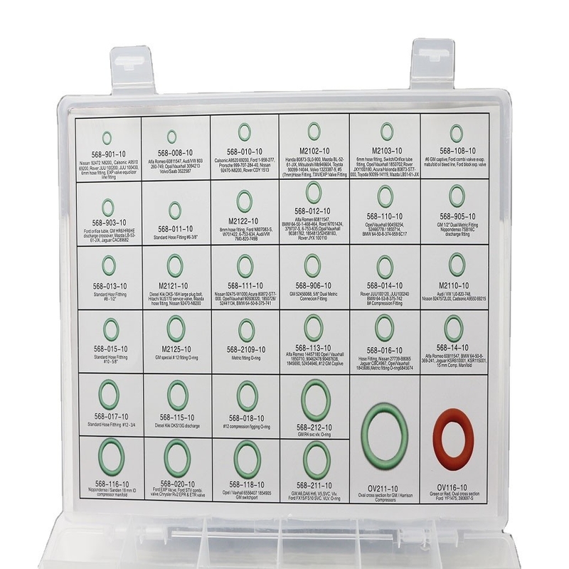 Grüne Farbe NBR Klimagerät O-Ring Kits 270 Stück 18 Größen Zeichnung Format 3D/2D